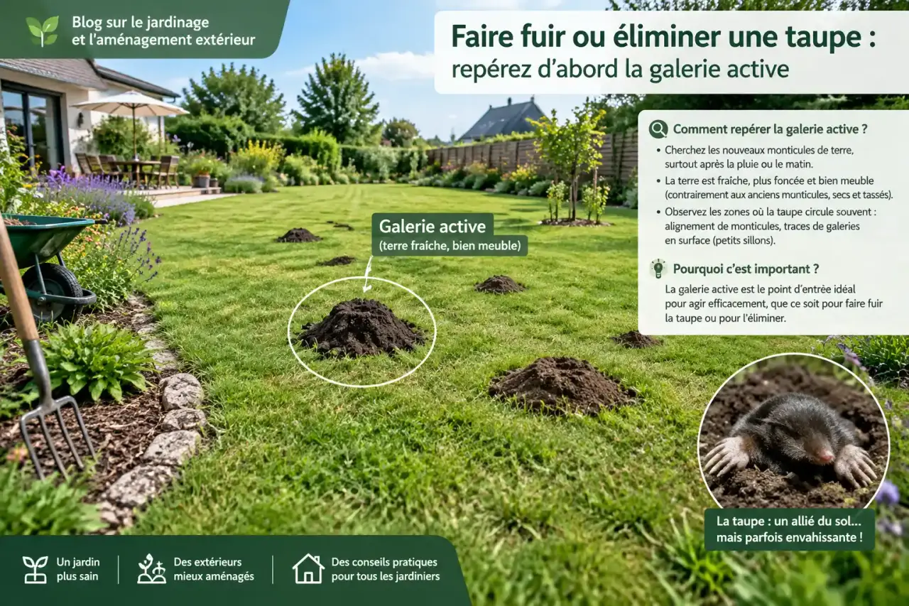 Faire fuir ou éliminer une taupe : repérez d’abord la galerie active