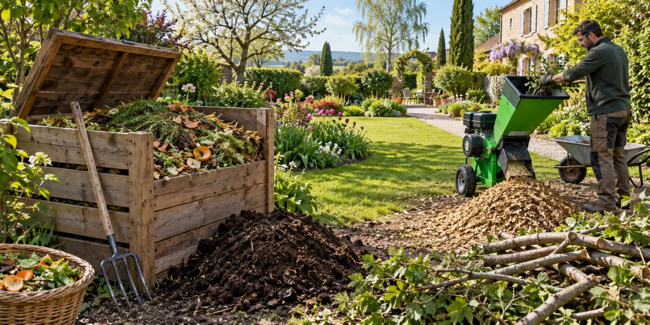 Compostage des déchets verts : composter les matières fines, broyer les branches