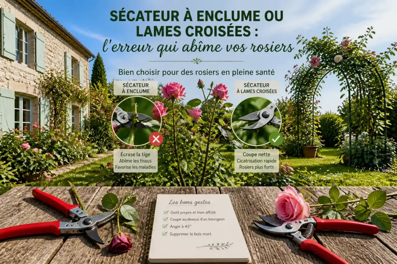 Sécateur à enclume ou lames croisées : l'erreur qui abîme vos rosiers