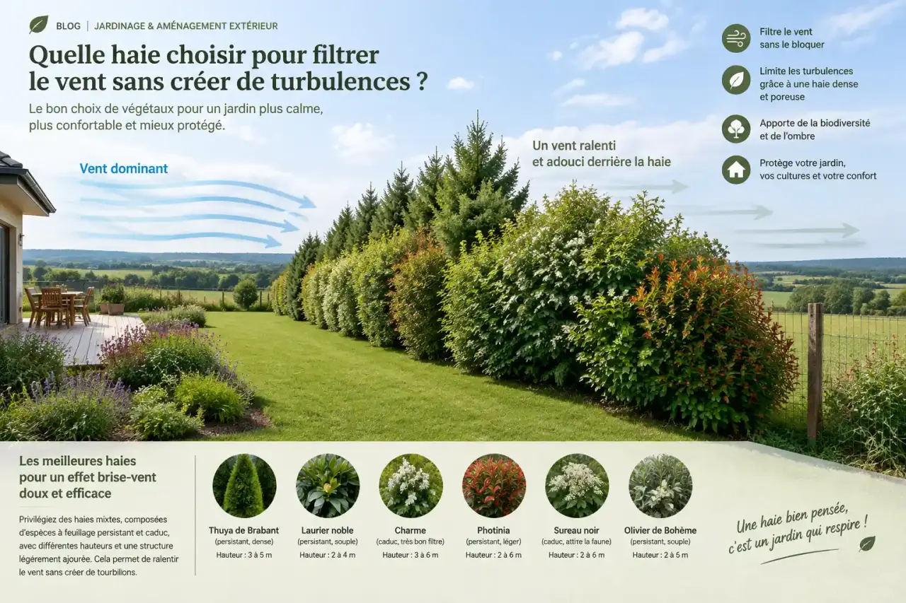 Quelle haie choisir pour filtrer le vent sans créer de turbulences ?